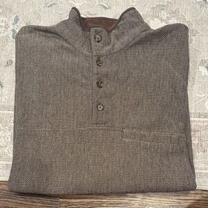 Brown Herringbone Pullover